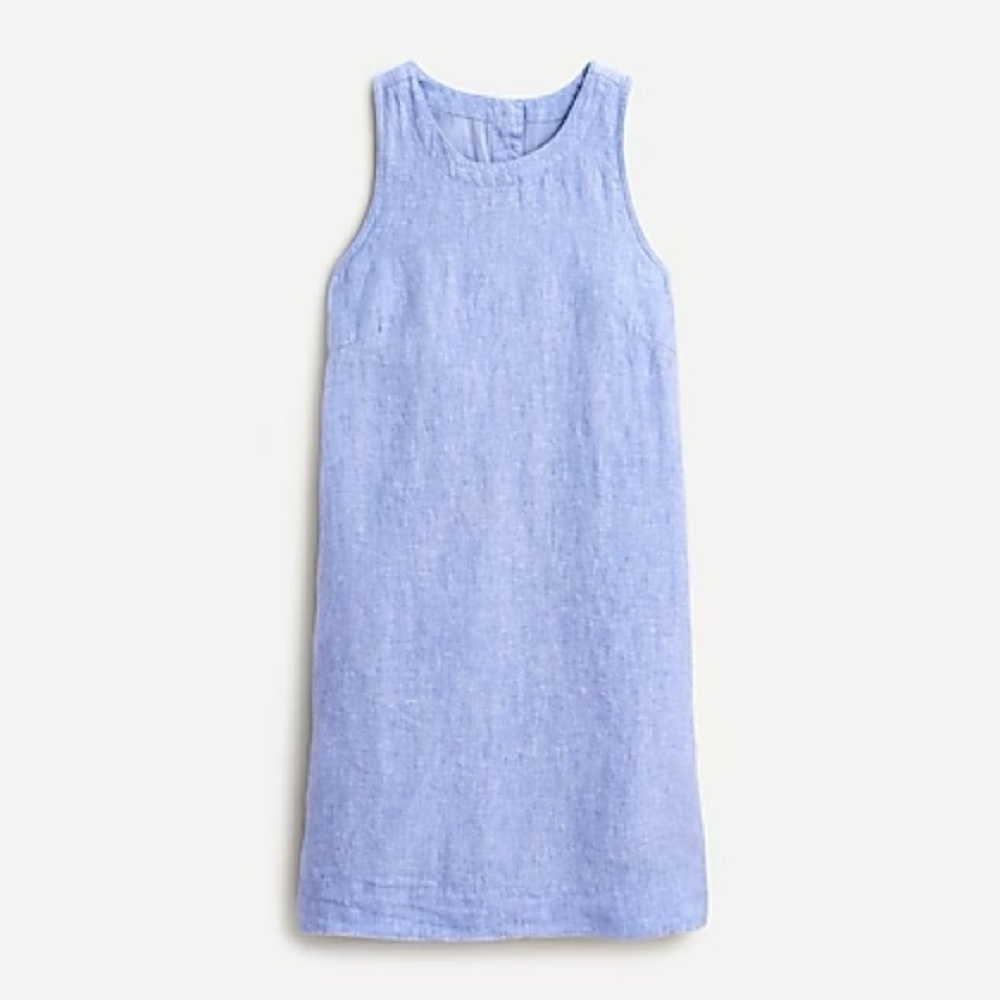 J Crew Button-back Shift Dress in Beauchamps Linen